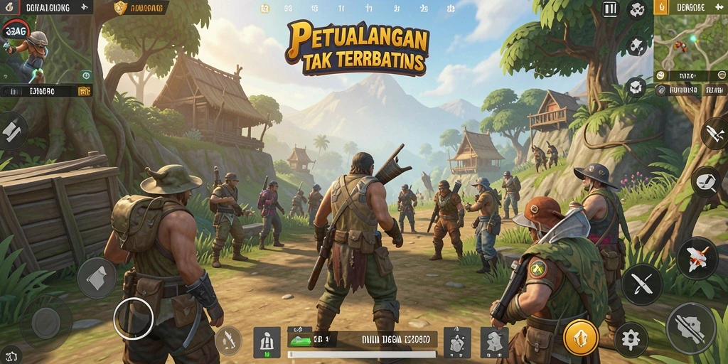 Tangkapan layar menampilkan petualangan seru dalam dunia terbuka 33AG.