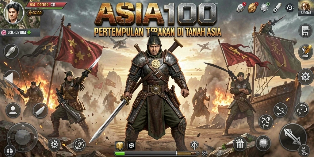 Gameplay seru di ASIA100 yang penuh aksi Battle Royale.