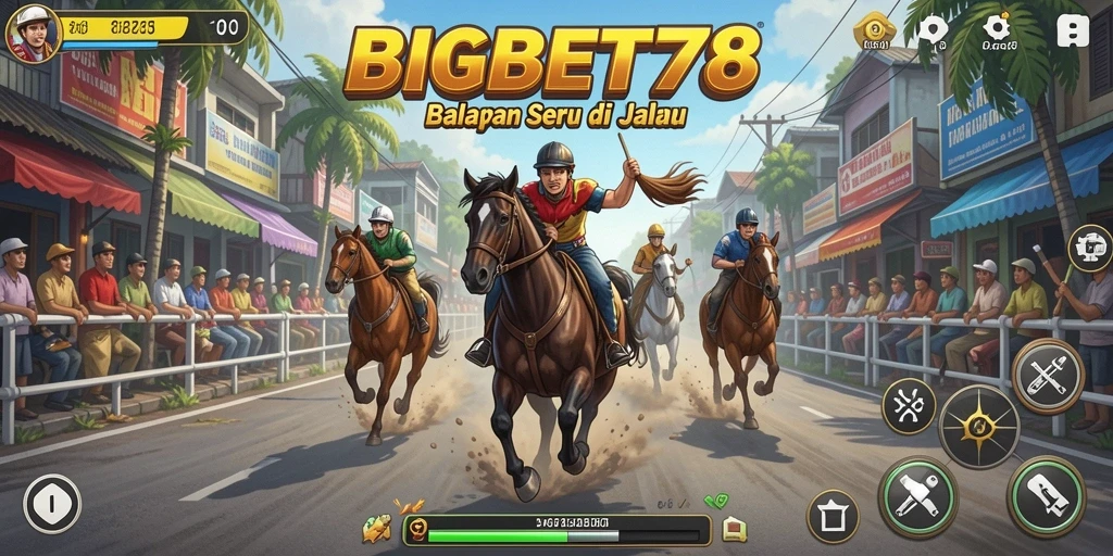 Screenshot gameplay BIGBET78 menampilkan balapan yang intens dan menegangkan.