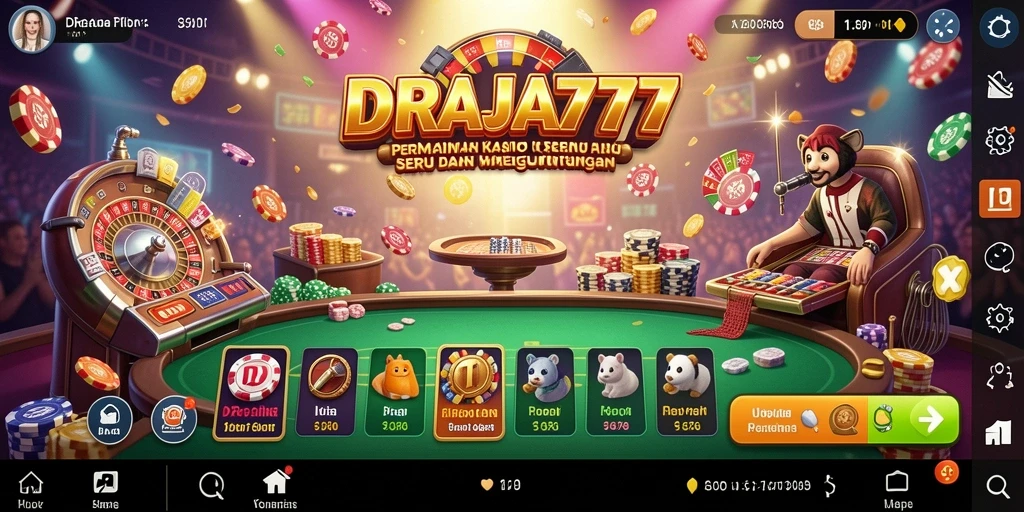 Screenshot DRAJA777 menampilkan gameplay kasino yang mendebarkan.
