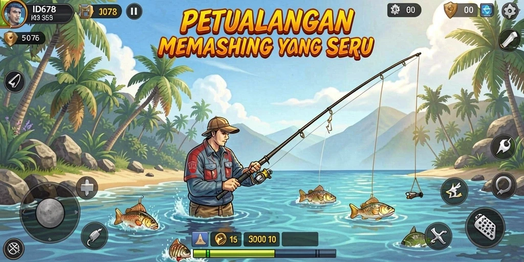 Gameplay seru dalam memancing, menangkap ikan beragam di ID678.