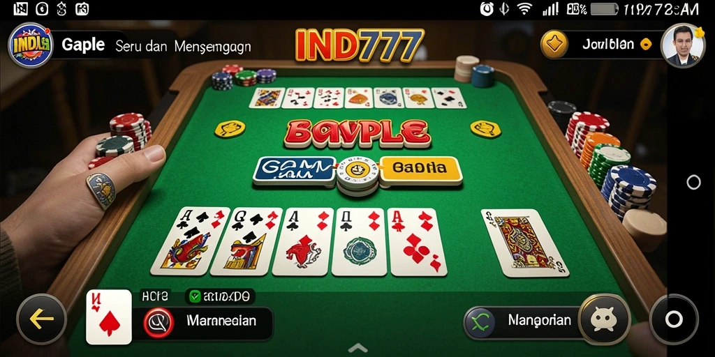 Screenshot gameplay Gaple IND777 yang menampilkan suasana seru.