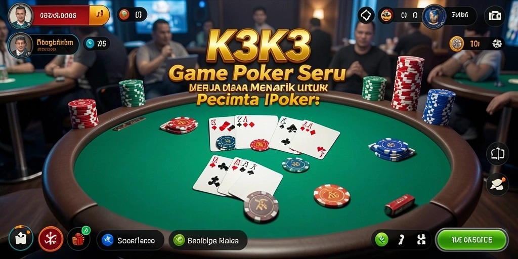 Tampilan gameplay K3K3 yang menarik dengan suasana Poker yang kompetitif.
