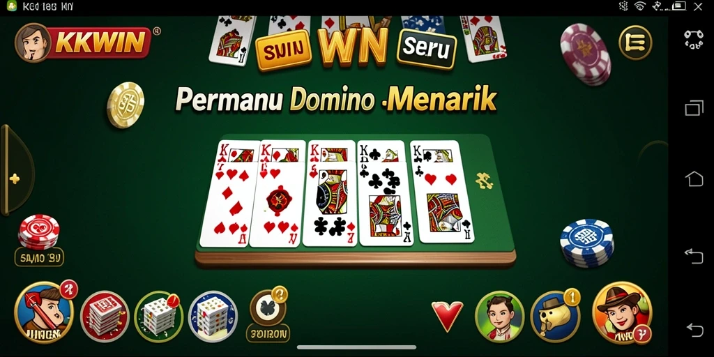 Screenshot KKWIN menunjukkan gameplay seru dan interaktif permainan Domino.