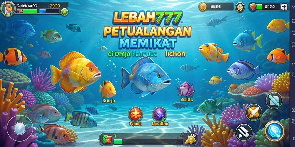 Tampilan gameplay menarik dari LEBAH777 saat menangkap ikan.