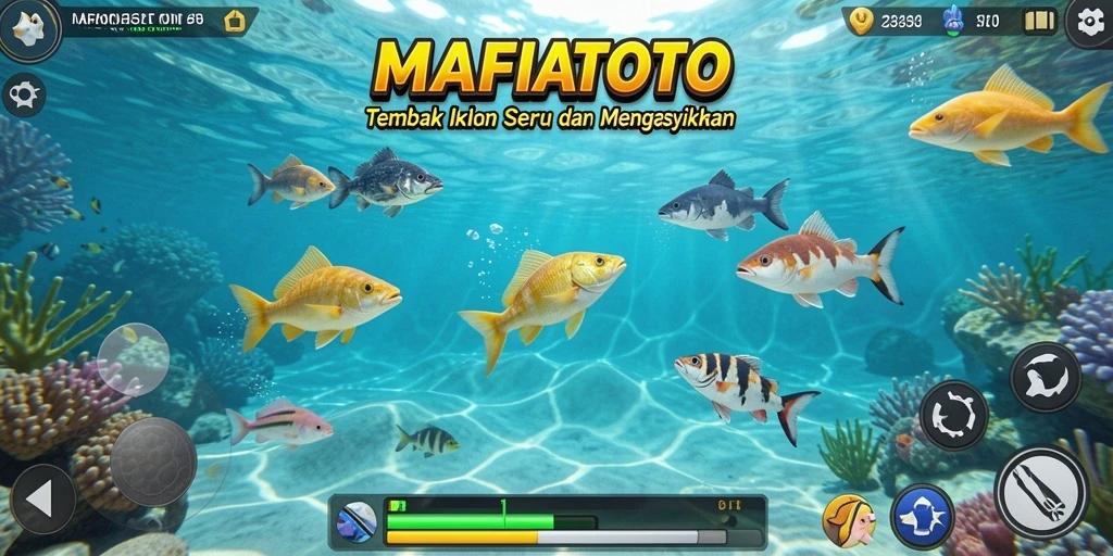Screenshot gameplay MAFIATOTO menampilkan aksi seru Tembak Ikan.