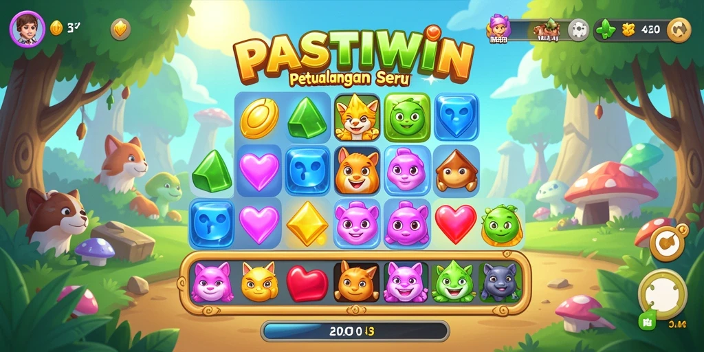 Tampilan utama PASTIWIN dengan gameplay Match-3 yang seru.