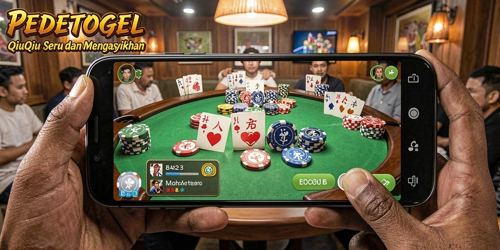 Tampilan menarik dari gameplay QiuQiu PEDETOGEL.