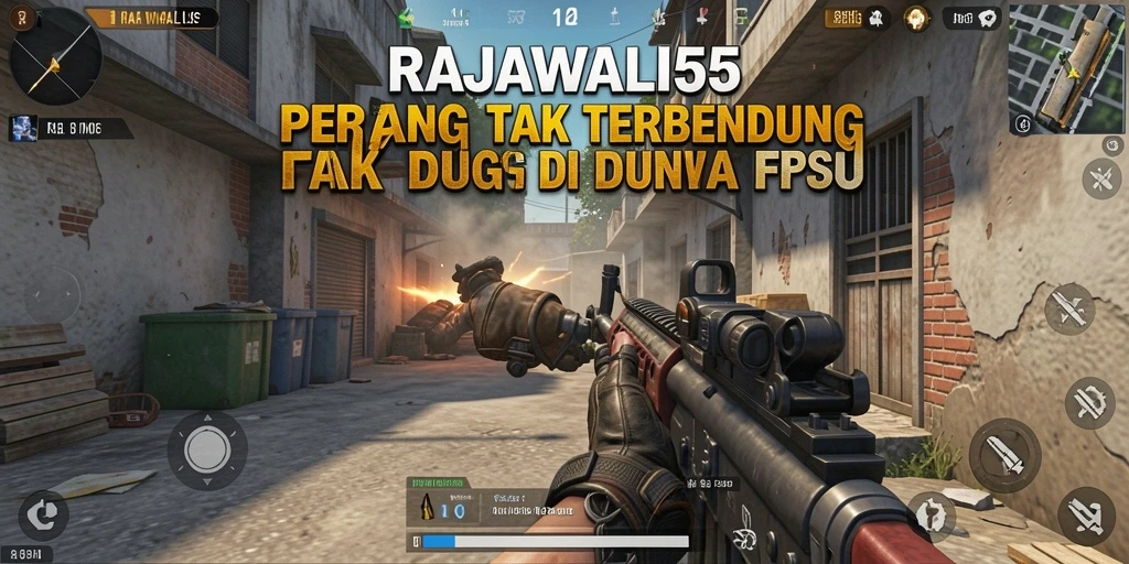 Tampilan gameplay mendebarkan dari RAJAWALI55 yang menampilkan aksi FPS.