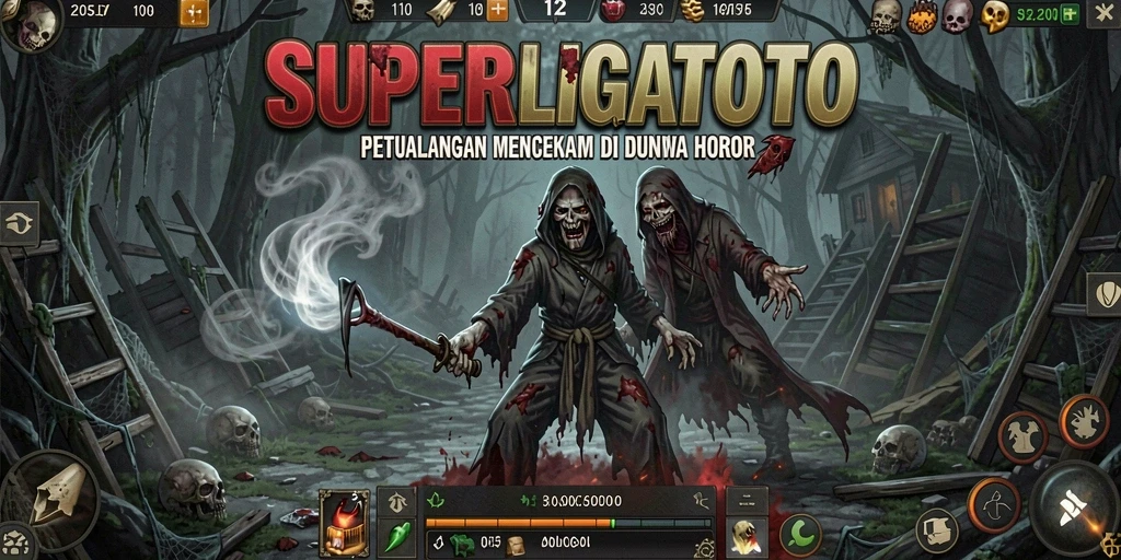 Tangkapan layar menyeramkan dari gameplay <strong>SUPERLIGATOTO</strong> yang memicu adrenalin.