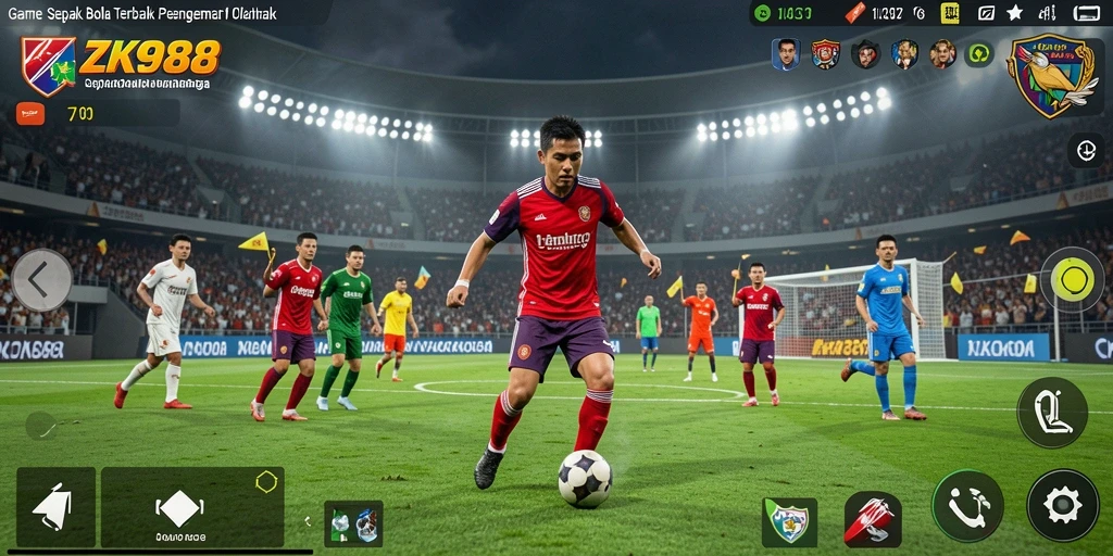 Tangkapan layar ZK988 menampilkan aksi mendebarkan di lapangan sepak bola.